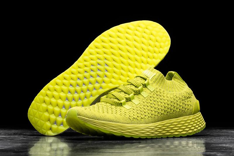 Yellow Nobull Reflective Knit Runner Men's Running Shoes | CA W1140N